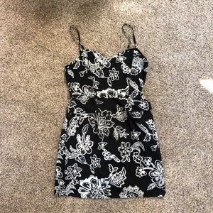 American Eagle Floral Peplum Spaghetti Strap Dress with Pockets | Size S
